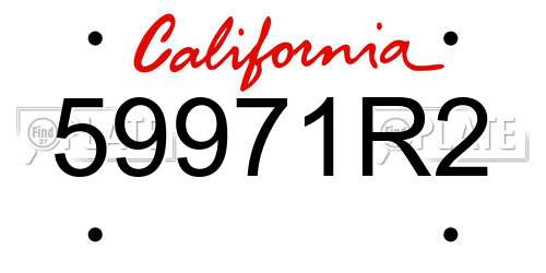 59971R2 California License Plate