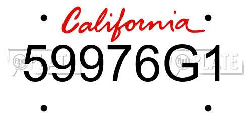 59976G1 California License Plate