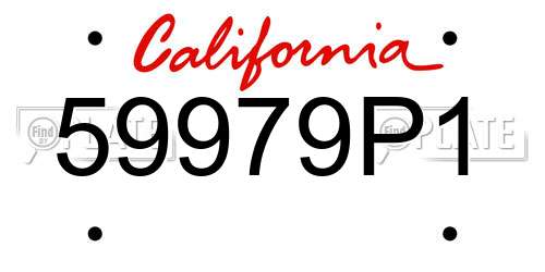 59979P1 California License Plate