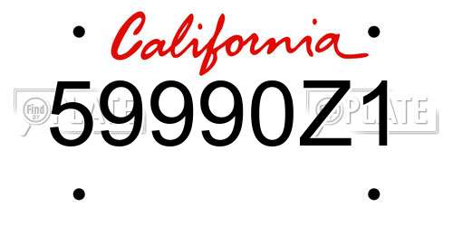 59990Z1 California License Plate