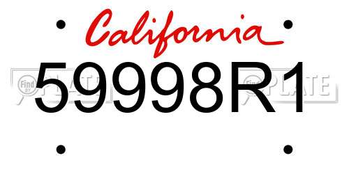 59998R1 California License Plate