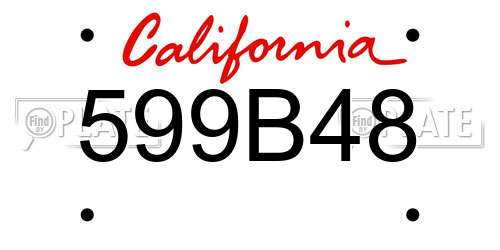 599B48 California License Plate