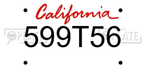 599T56 California License Plate