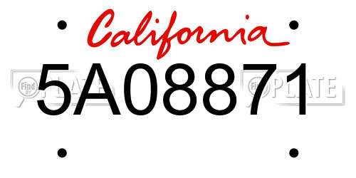 5A08871 California License Plate