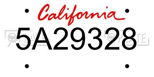 5A29328 California License Plate