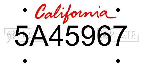 5A45967 California License Plate