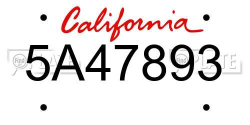 5A47893 California License Plate