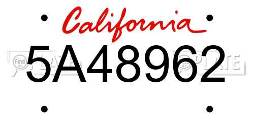 5A48962 California License Plate