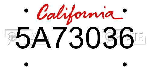 5A73036 California License Plate