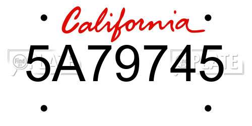 5A79745 California License Plate