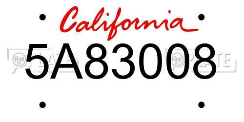 5A83008 California License Plate