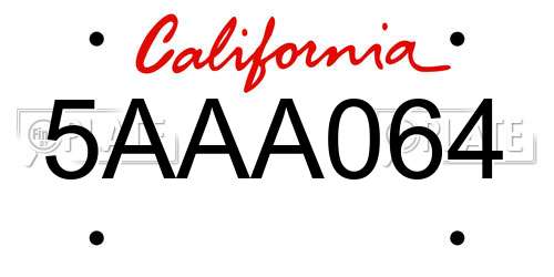 5AAA064 California License Plate
