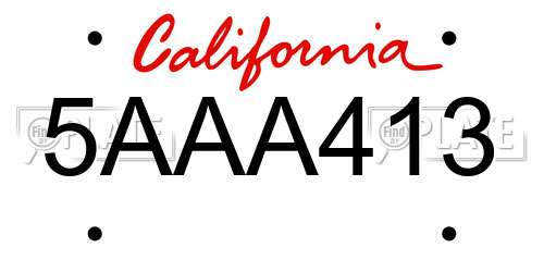 5AAA413 California License Plate