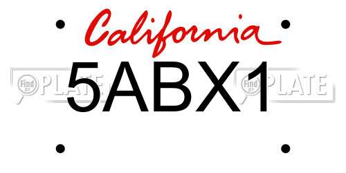 5ABX1 California License Plate