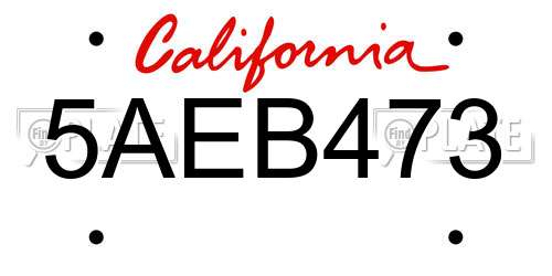5AEB473 California License Plate