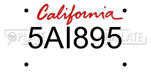 5AI895 California License Plate