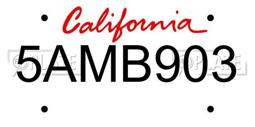 5AMB903 California License Plate