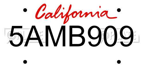 5AMB909 California License Plate
