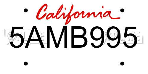 5AMB995 California License Plate