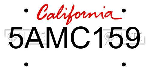 5AMC159 California License Plate