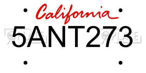 5ANT273 California License Plate