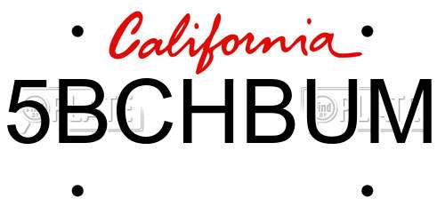 5BCHBUM California License Plate