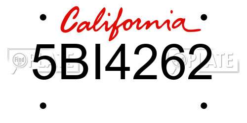 5BI4262 California License Plate