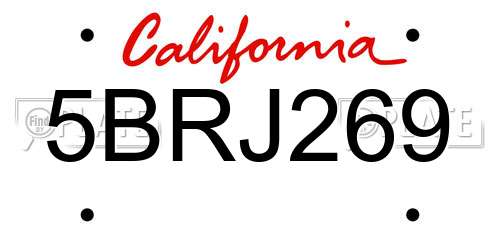 5BRJ269 California License Plate