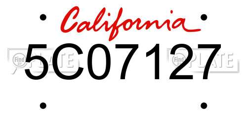 5C07127 California License Plate