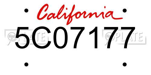 5C07177 California License Plate