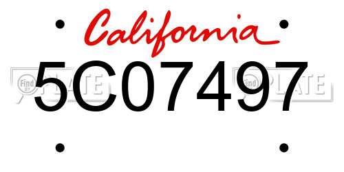 5C07497 California License Plate
