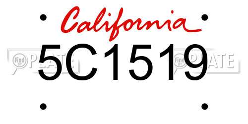 5C1519 California License Plate