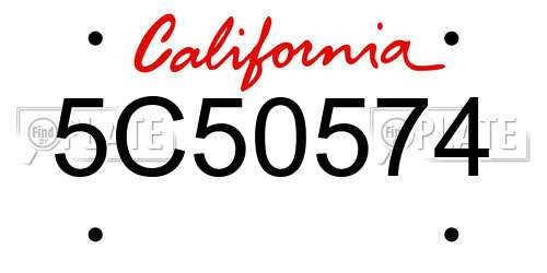 5C50574 California License Plate