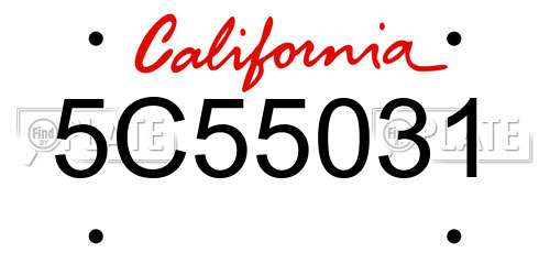 5C55031 California License Plate