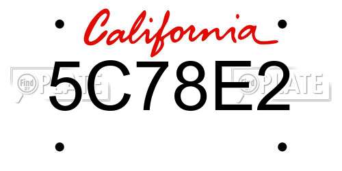 5C78E2 California License Plate