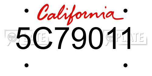 5C79011 California License Plate