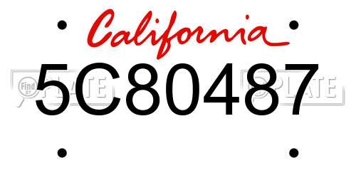 5C80487 California License Plate
