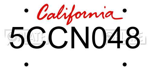 5CCN048 California License Plate