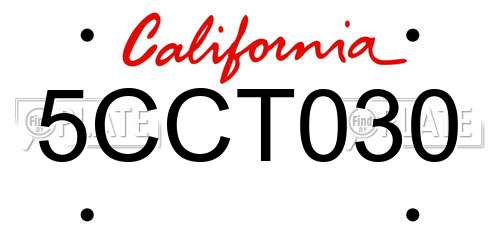 5CCT030 California License Plate