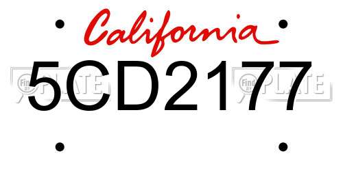 5CD2177 California License Plate