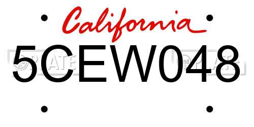 5CEW048 California License Plate
