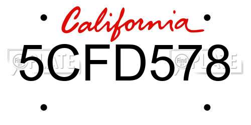 5CFD578 California License Plate