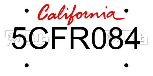 5CFR084 California License Plate