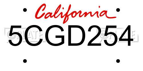 5CGD254 California License Plate