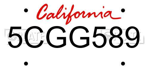 5CGG589 California License Plate