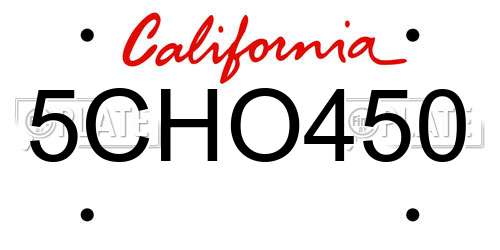 5CHO450 California License Plate