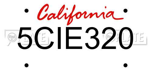 5CIE320 California License Plate