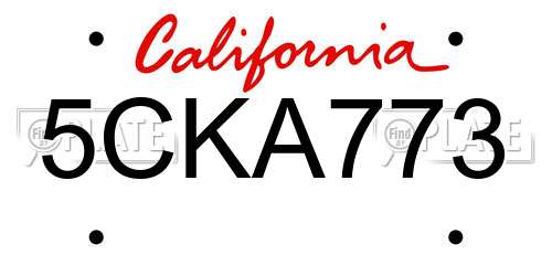 5CKA773 California License Plate