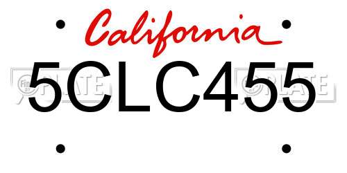 5CLC455 California License Plate