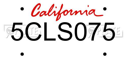 5CLS075 California License Plate